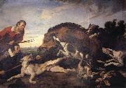 SNYDERS, Frans Wild Boar Hunt oil painting reproduction